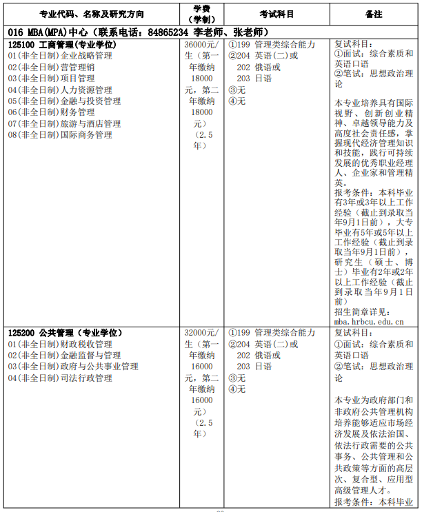 2022哈尔滨商业大学研究生招生简章